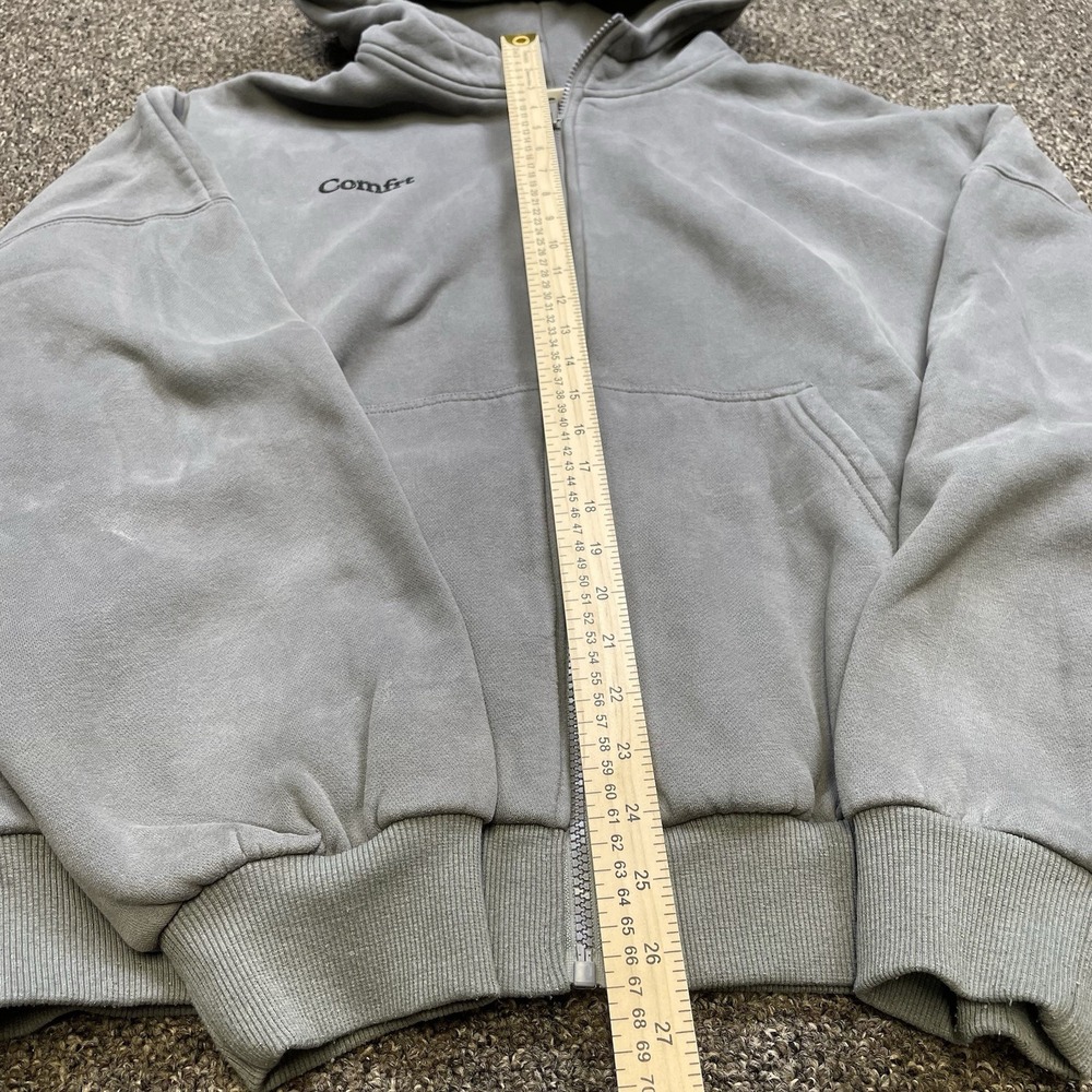 Comfrt Zip up Oversized Hoodie Sweatshirt - Charcoal/ Dark Grey Size Medium - Picture 3 of 9